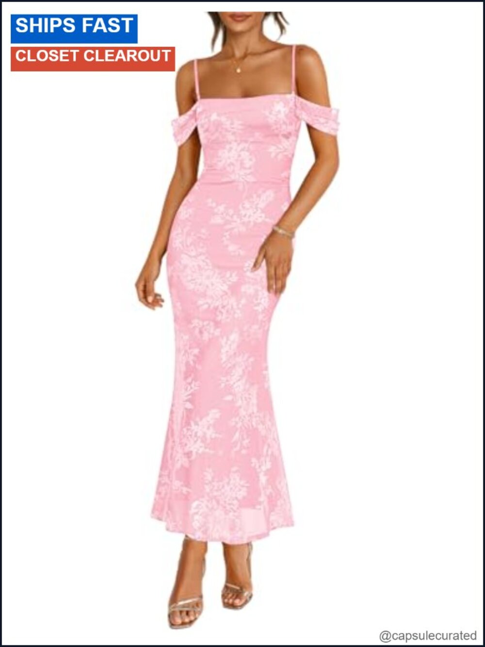 Floral Sleeveless Bodycon Cocktail Maxi Dress Mesh Off Shoulder Party